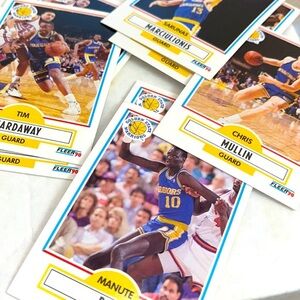 NBA 1990 Vintage Fleer Golden State Warriors basketball sports cards pack